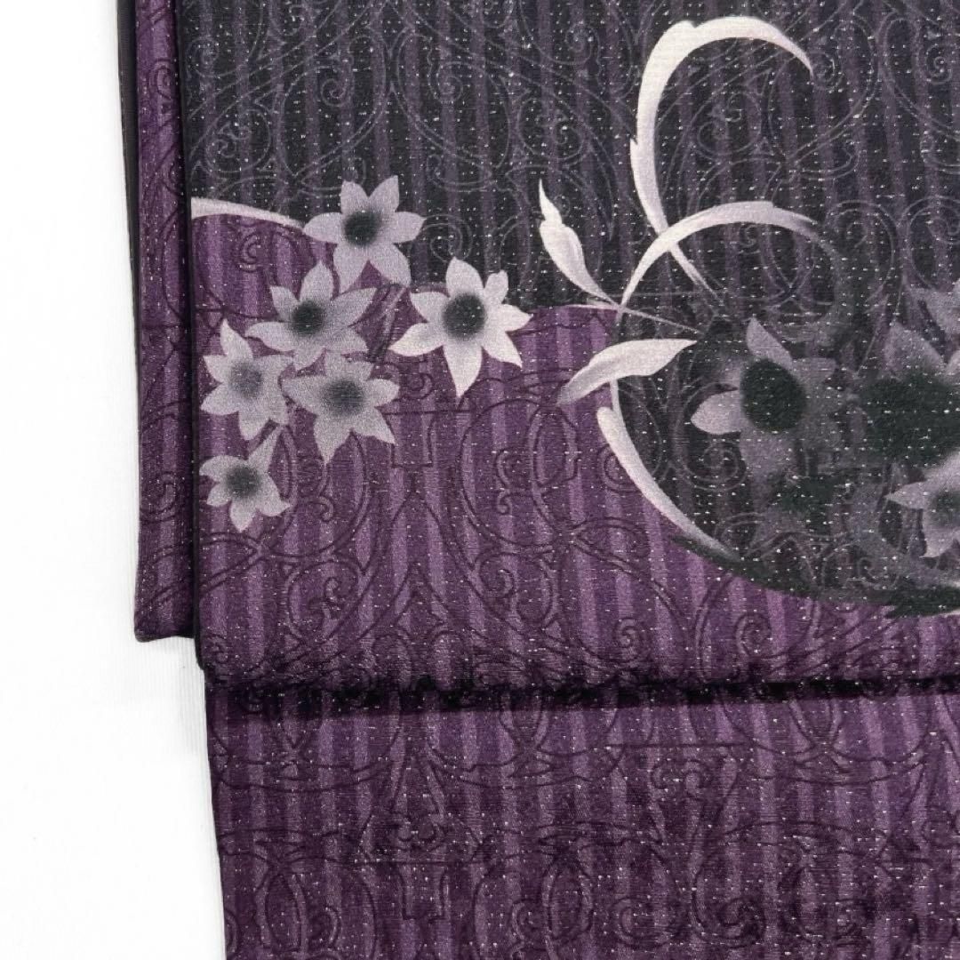 付け帯　銀通し　牡丹　アラベスク　縦縞　作り帯　着物　045a d 付け帯 銀通し 牡丹 アラベスク 縦縞 作り帯 着物 045a d 【公式通販】