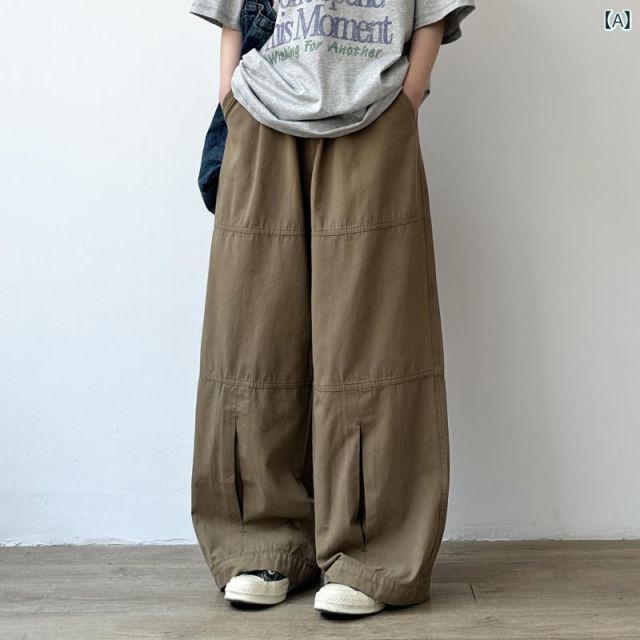 メンズ ファッション 服 用 オシャレ シンプル 大人 かっこいい ストリート 夏コーデ レトロ 綿 ウォッシュ ストレート カジュアル パンツ