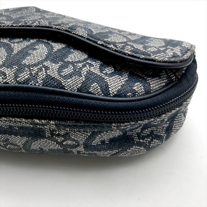 美品 Christian Dior ディオール トロッター サドル キャンバス 化粧 