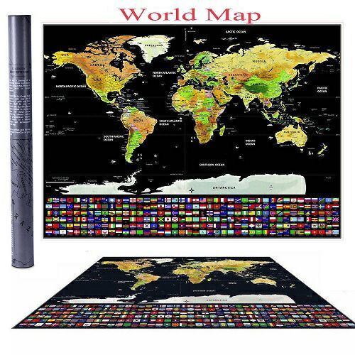 おトク⭐️英語表記⭐️削るスクラッチマップ 世界地図＋アメリカの地図⭐️２枚セット おトク⭐️英語表記⭐️削るスクラッチマップ 世界地図＋