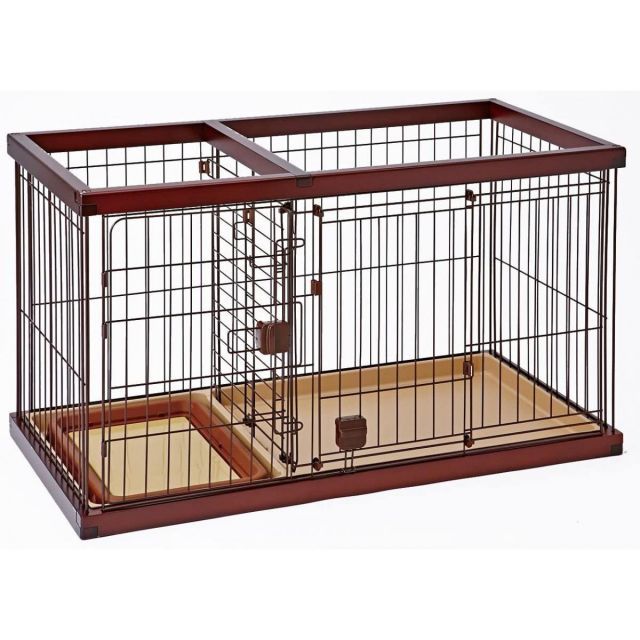 ペティオ Petio トイレのしつけが出来る ドッグルームサークル ブラウン スモール 超小型犬用 トイレスペース サークル