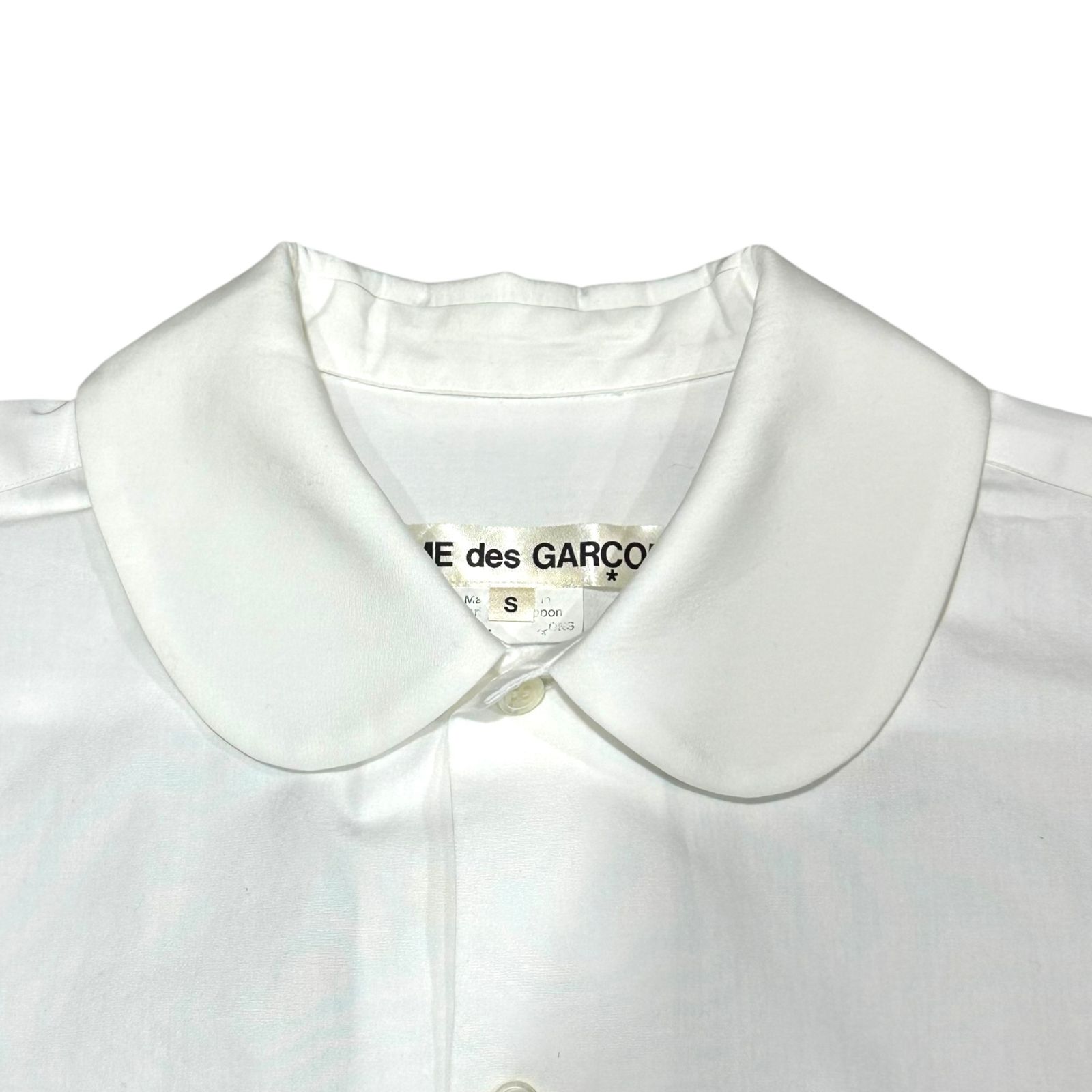 COMME des GARCONS 丸襟 長袖シャツ ホワイト S