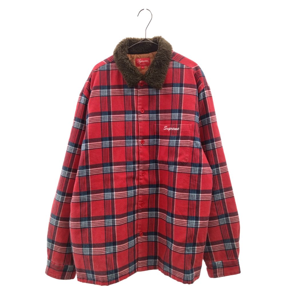 SUPREME (シュプリーム) 21AW Faux Fur Collar Flannel Shirt フェイク