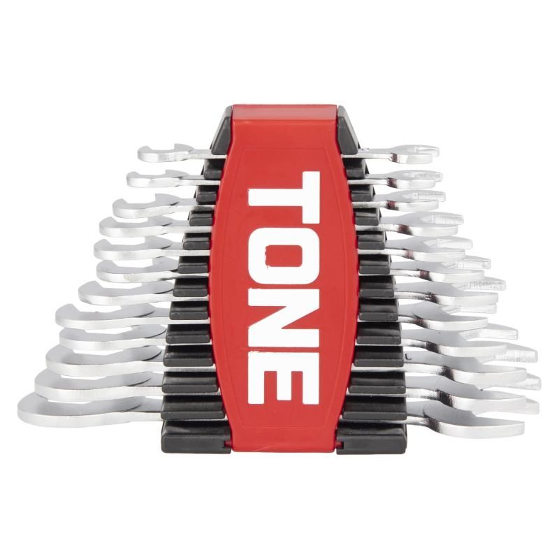 トネ TONE 薄型スパナセット ホルダー付 DSTO1200P レッド|ブラック 内容12点