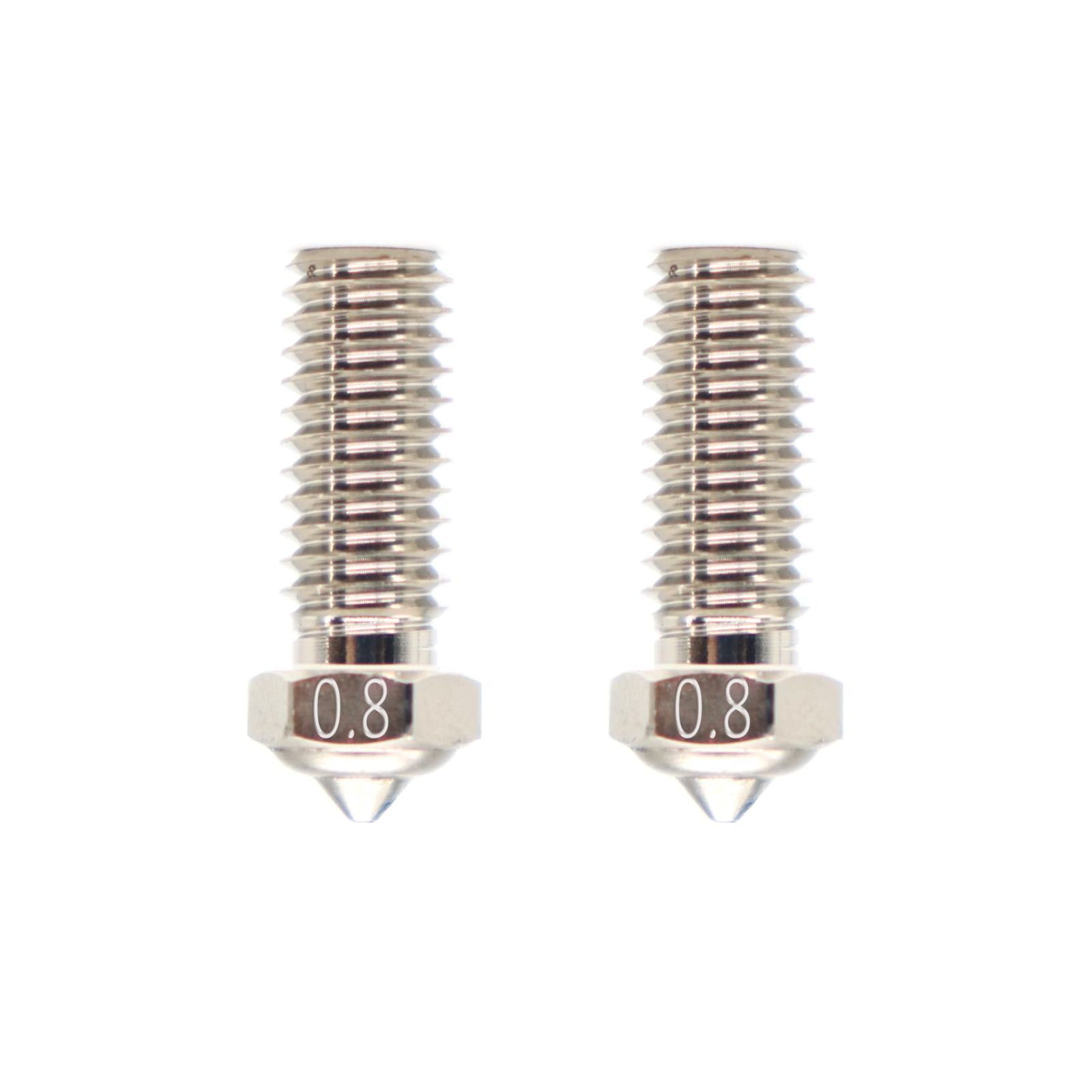 0.8M6 QIDI TECH X-PLUS3X-MAX3 3Dプリンター用銅メッキ押出ノズル 0.8mm M6 2個入り