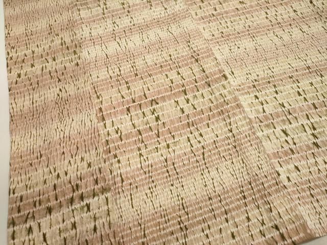 平和屋着物▽上質な小紋 単衣 杢目絞り 霞文 正絹 逸品 DAAU2629ud