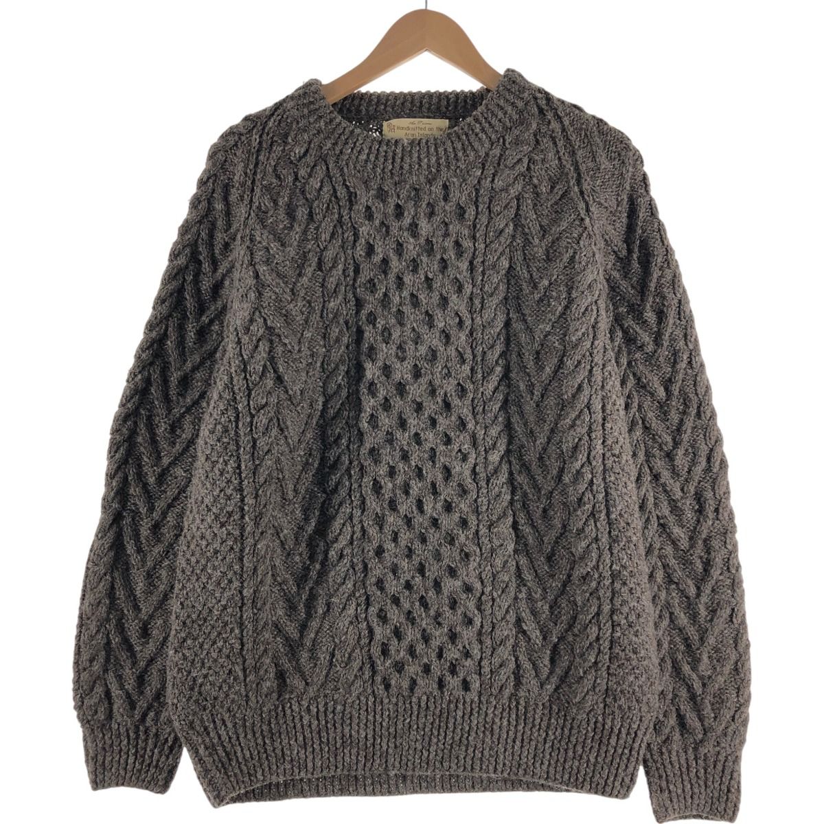 古着 HAND KNIT ハンドニット フィッシャーマン アランニットセーター メンズM相当/eaa379743
