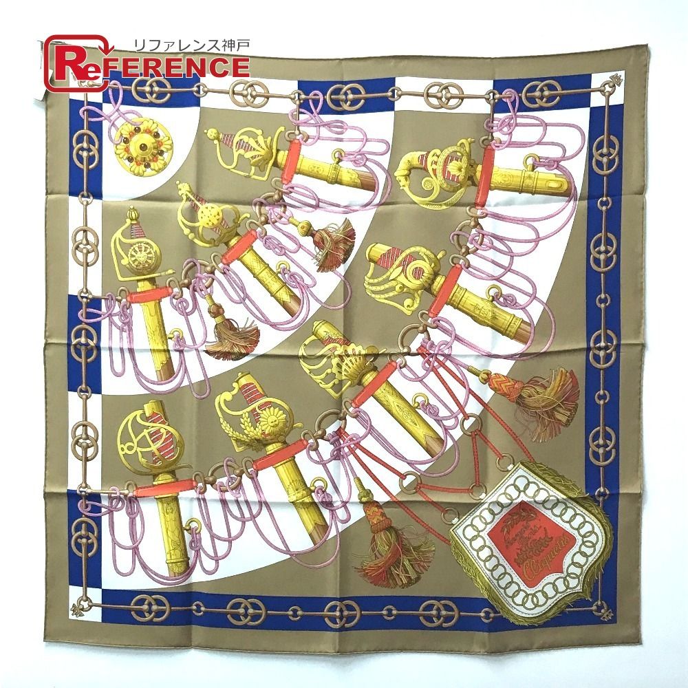 HERMES エルメス スカーフ カレ90 カレ 90 シルク ベージュ