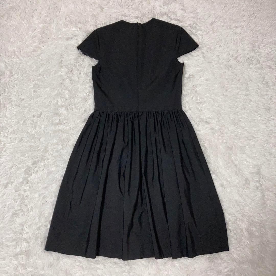 【yokochan】アシンメトリック ノースリーブ ワンピース　40 極美品】YOKOCHAN パフスリーブドッキングワンピース 40 黒
