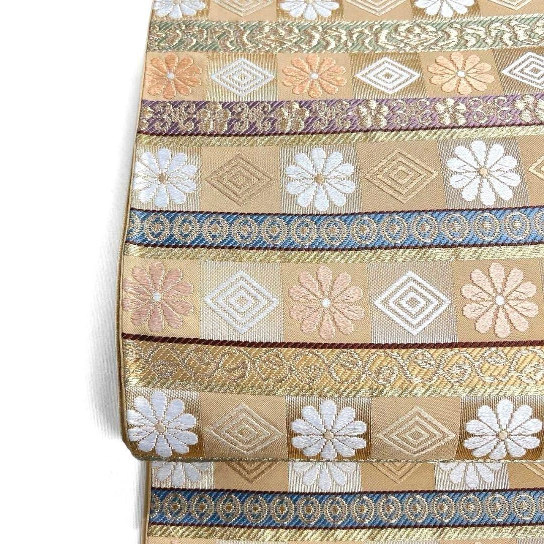 横壇市松菊花武田菱華紋袋帯着物122a p