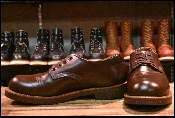 【7.5D 美品 15年】レッドウィング 8050 フォアマン オックスフォード 茶 チョコレート クローム ローカット ブーツ redwing HOPESMORE【EJ484】