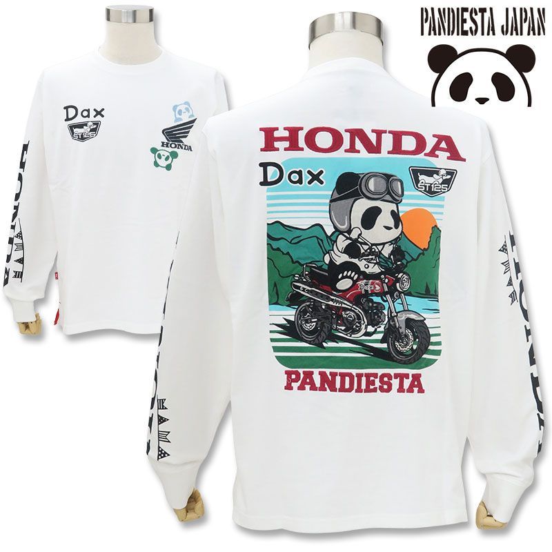 パンディエスタ 長袖Tシャツ HONDAホンダコラボ 533504 白 000 L XL XXL パンダ PANDIESTA