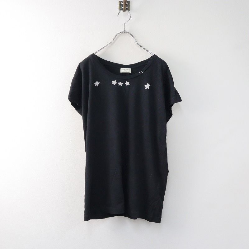 メンズ サンローラン パリ SAINT LAURENT PARIS 403477 Y2WK2 スタープリント フレンチTシャツ XS|ブラック 2400014027822