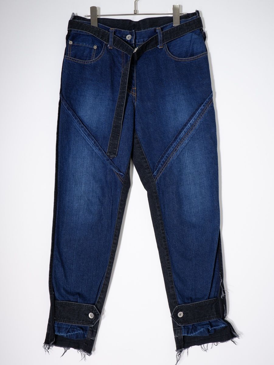 sacaiサカイ Cut Off Docking Denim 再構築カットオフドッキングデニムパンツ 1 LDNA79540