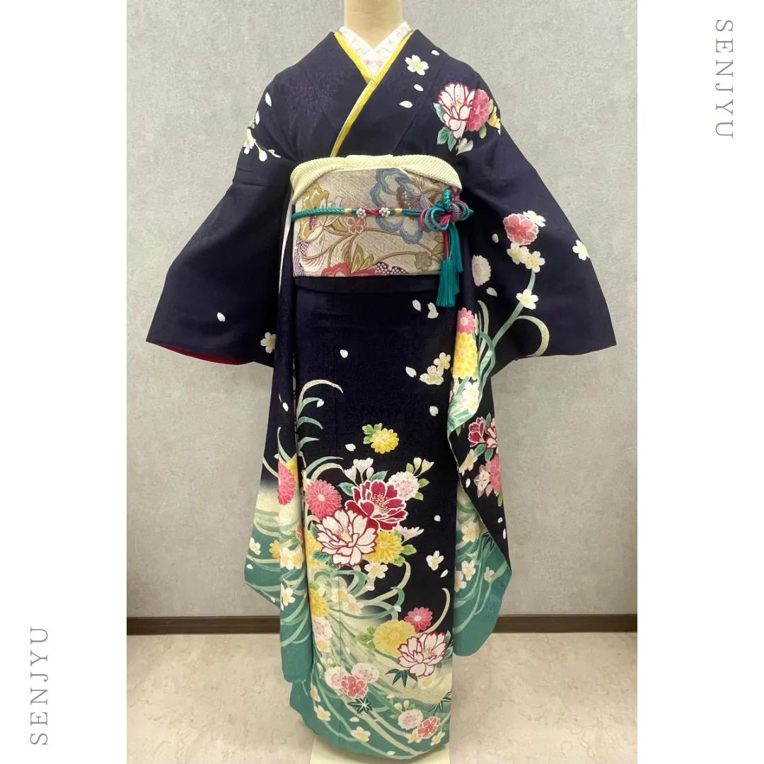 二尺袖 着物 袴フルセット HL 着物はショート丈 うぐいす色 袴変更可能