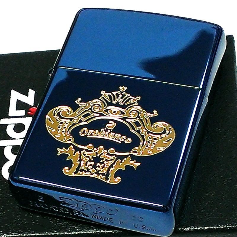 ZIPPO Orobinco 青金 オロビアンコ イオンブルー＆ゴールド ロゴ