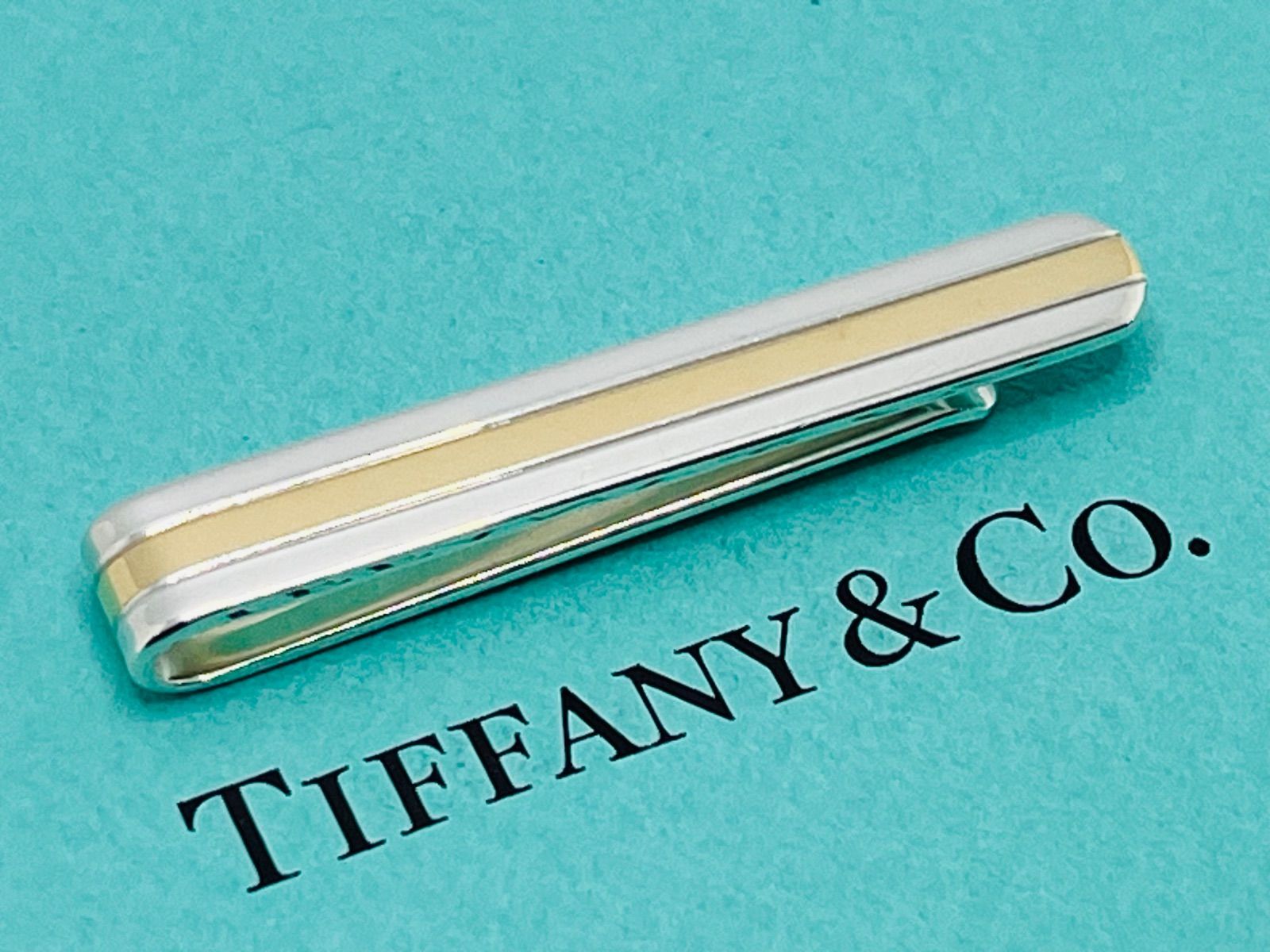 a092 Tiffany-Co. ティファニー ネクタイピン タイピン 750 925 シルバー k18 YG イエローゴールド