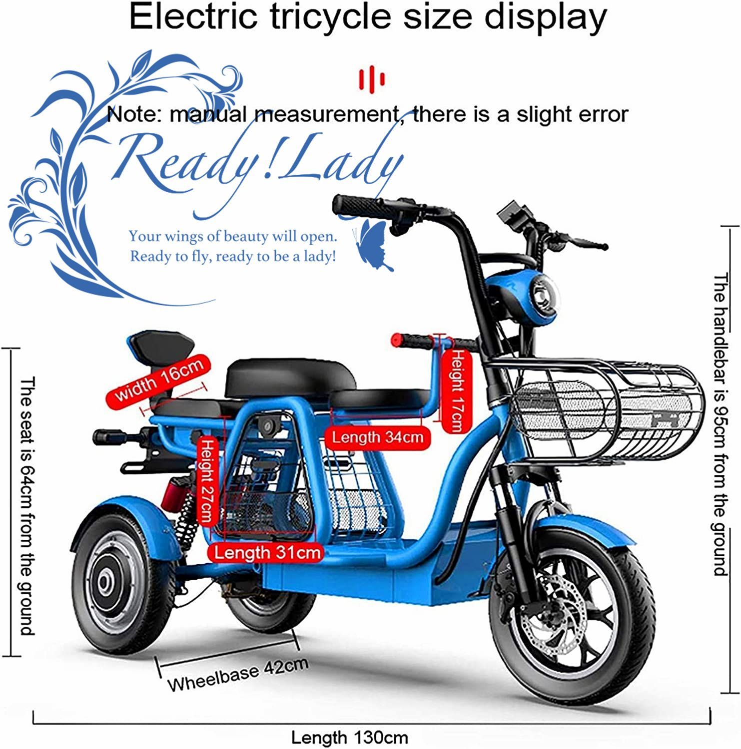 新入荷☆大人用3輪電動自転車 電動スクーター付き電動ロック付き高速バッテリー充電器帽子付きショッピング用 500W電動自転車48V 11A H12 -  メルカリ