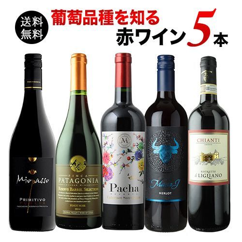 【飲み比べ】葡萄品種を知る赤ワイン5本セット-0