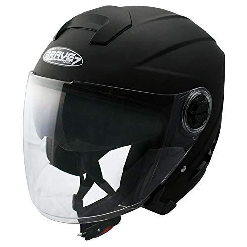 3営業日で発送 スピードピット SPEED PIT TNK BV-7 インナーシールド付きJETヘルメット M.BK マットブラック Lサイズ 58～60㎝未満
