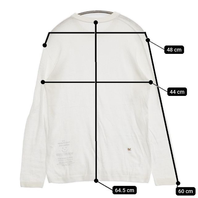 商品説明もしっかり。 45R 45rpm 超ガーゼ コットン ニットソー 長袖Ｔシャツ カットソー ロンＴ ホワイト レディース フォーティーファイブアールピーエム 5-0921M∞