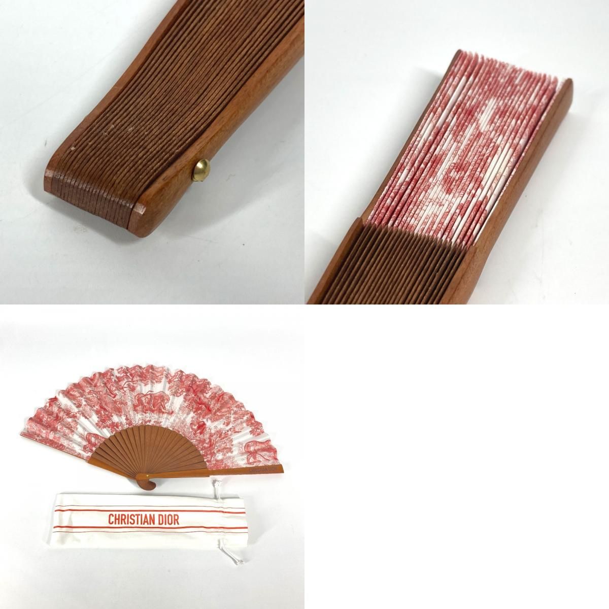Dior ディオール 雑貨 トワルドゥジュイ 扇子 ウッド オレンジ - メルカリ