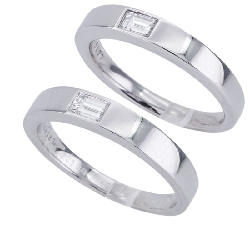 ハリーウィンストン HARRY WINSTON ワンバゲット バンドリング クラシック ダイヤモンド バンドリング リング 指輪 ダイヤリング 結婚指輪 マリッジリング ペア
