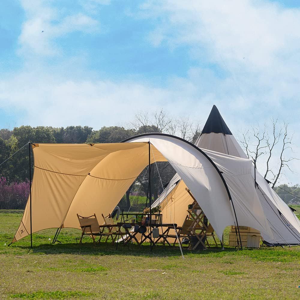 よ*し様 TOMOUNT ベージュ タープ 色:ベージュ】TOMOUNT タープ 大型TCシェード TCタープ 日よけ