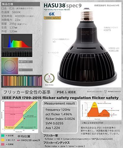 特価セール】HaruDesign 植物育成LEDライト HASU38 spec9 6K 白色系