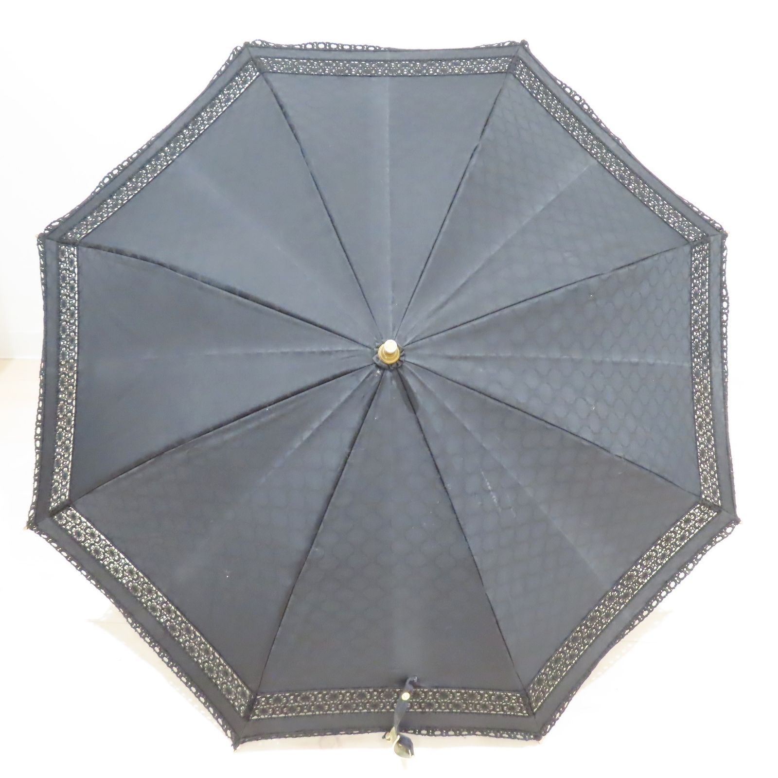 M09 CELINE セリーヌ マカダム柄 レース 日傘 ブラック - メルカリ 