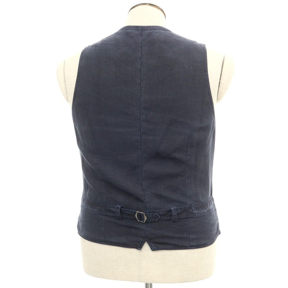 中古】ラルディーニ LARDINI リネン ベスト カジュアル系ジレ ダーク