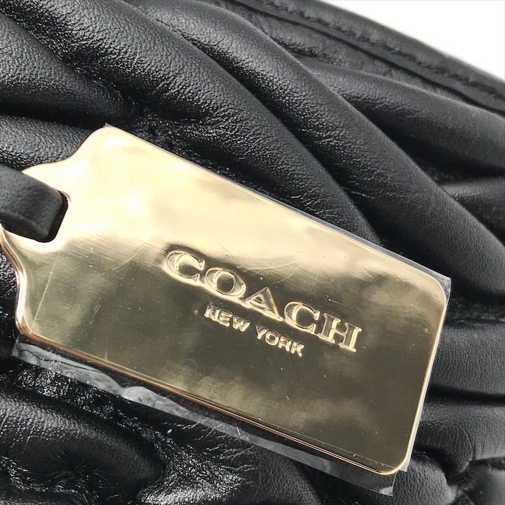 展示品 COACH コーチ ギャザー キルテッド レザ－ ブラック 2WAY