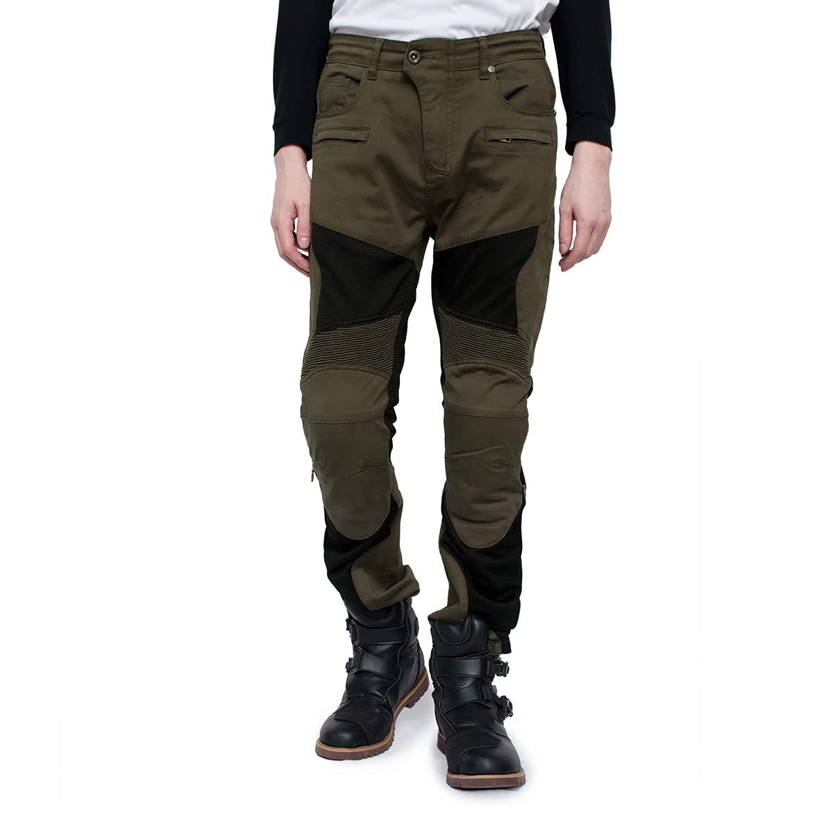 KOMINE バイク用 パンツ PK-755 ストレッチャブルプロテクトメッシュパンツ 07-755 メンズ Olive XL