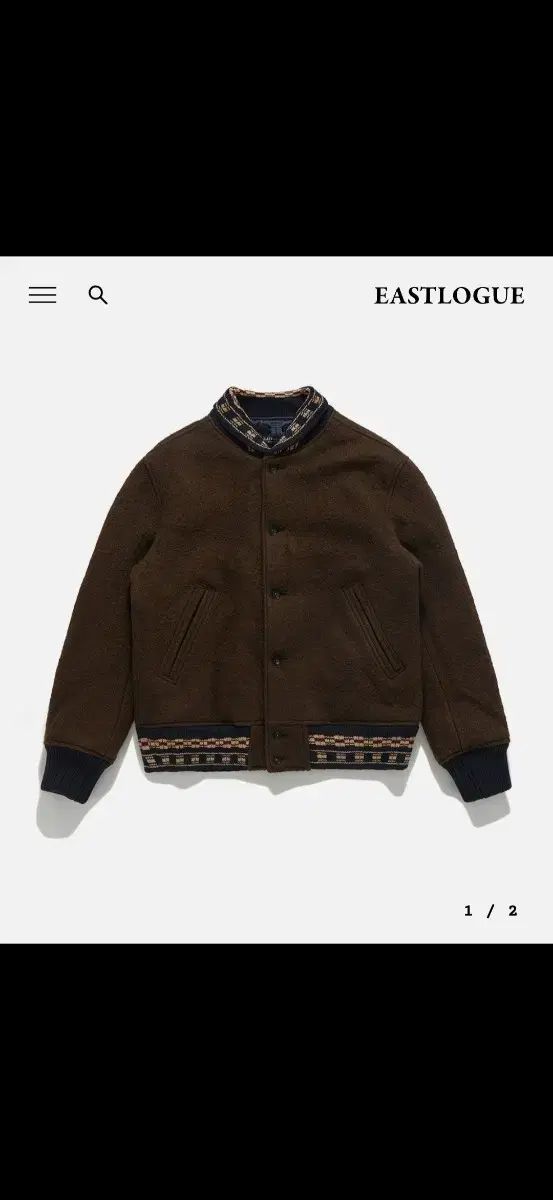 EASTLOGUE テディ ブルゾン バーシティ ジャケット オリーブ 茶色 XL
