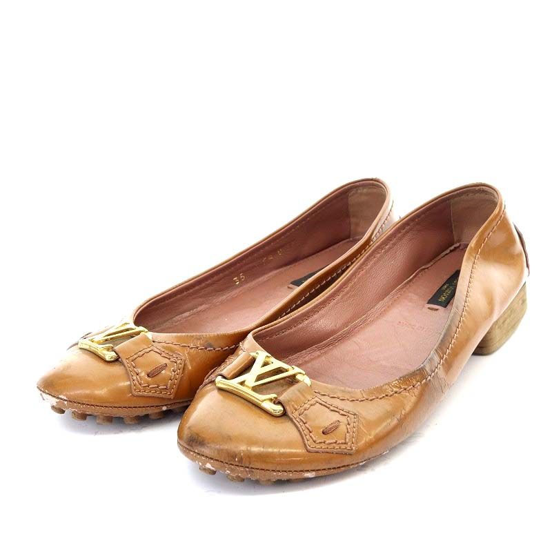 22.5cm ルイ ヴィトン 35 ドライビングシューズ レザー 黒 靴 革