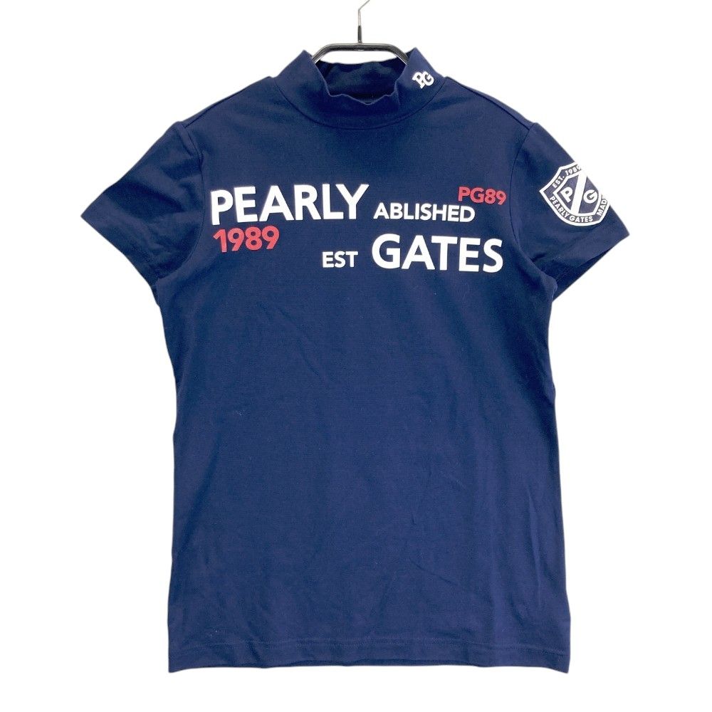サイズ：0 PEARLY GATES パーリーゲイツ  ハイネック半袖Tシャツ  ネイビー系 [240101464007] ゴルフウェア レディース ストスト サイズ：0 PEARLY GATES パーリーゲイツ ハイネック半袖Tシャツ