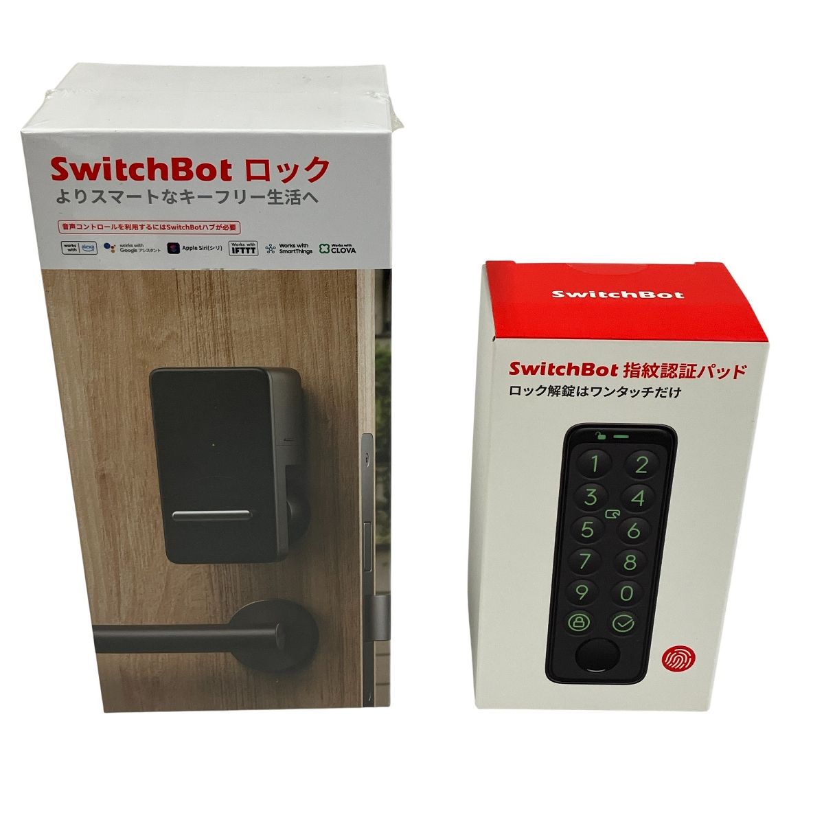 SwitchiBot スマートロックセット W1601700 ブラック 指紋認証パッド付 2点セット ♥ 開封済み T10506746