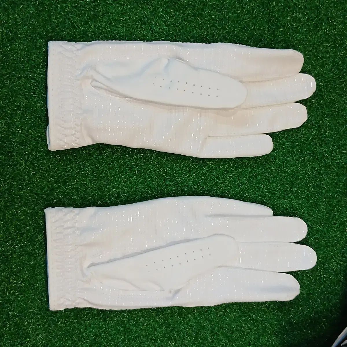 喜び レディース ゴルフ シリコン 合皮手袋 両手 19号 10個