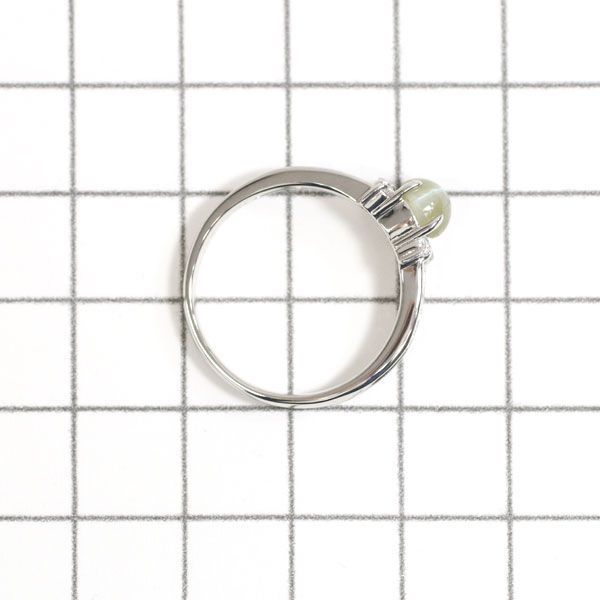 Pt900 クリソベリル キャッツアイ ダイヤモンド リング 1.17ct D0.43ct