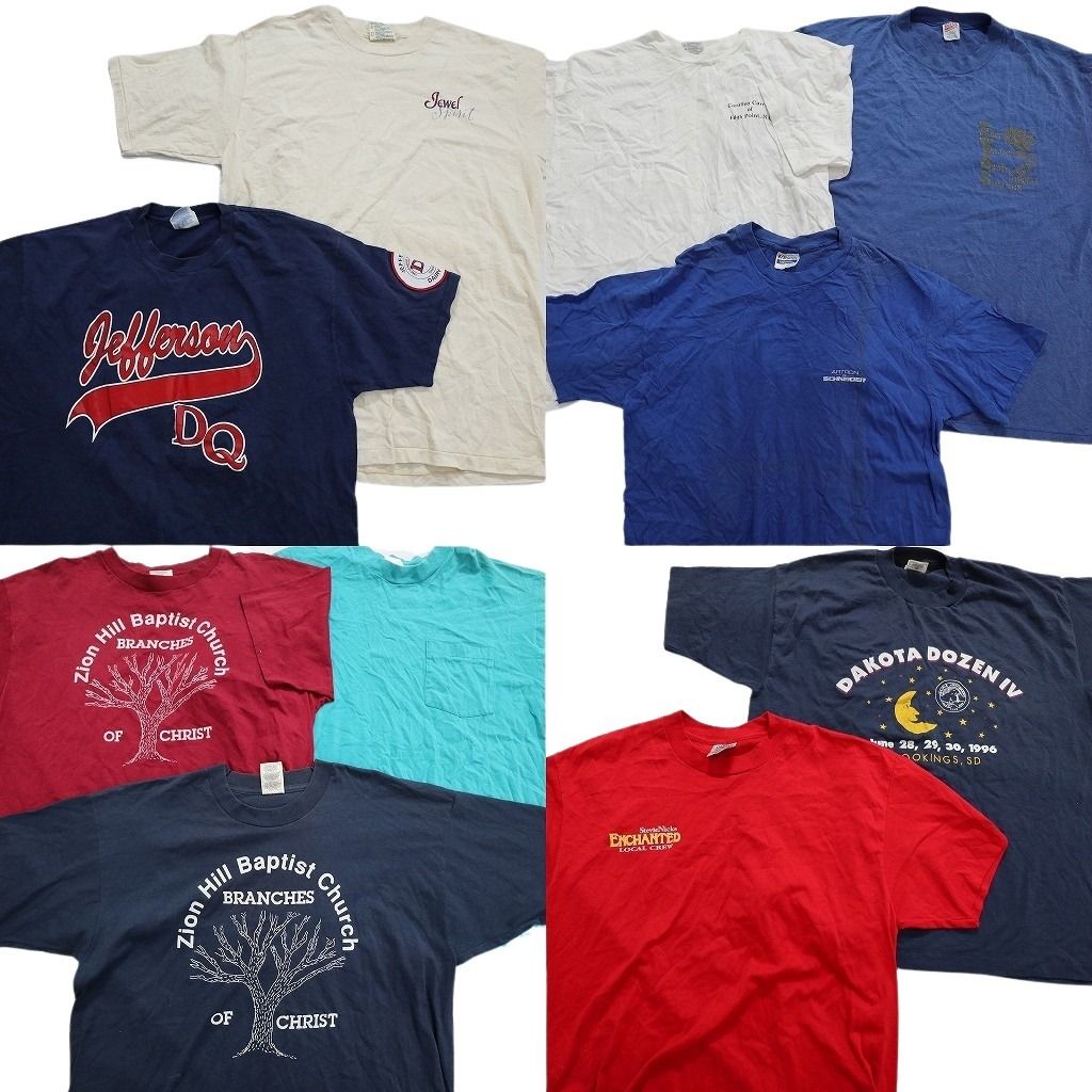 古着卸 ～90s シングル 半袖Tシャツ 10枚セット メンズ XL カレッジ風 ヘインズ ポケT 古着 NA2415