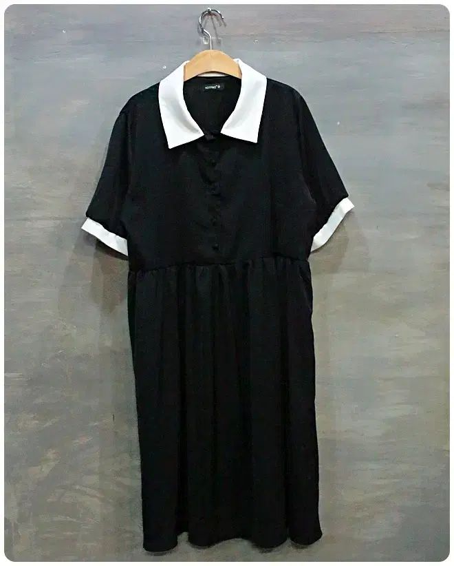 ホットピンク カラーネック 半袖 シフォン ロング ワンピース 女性 2 ／ 66 ー 77 )