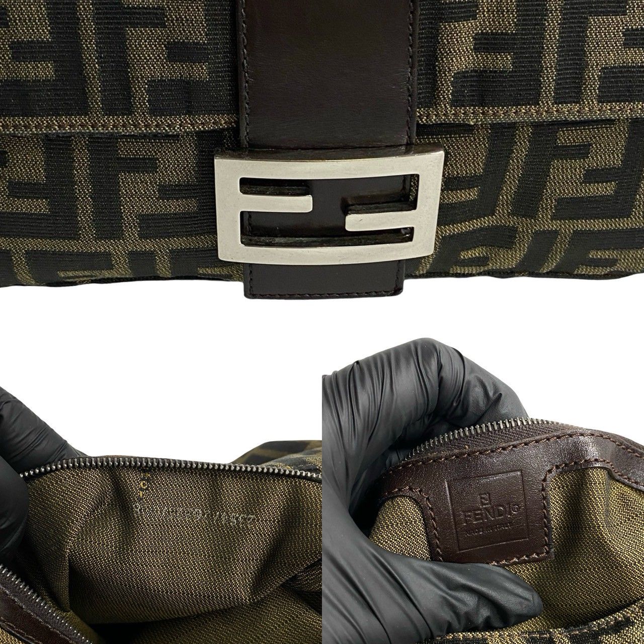 極 美品 FENDI フェンディ マンマバケット ズッカ FF ロゴ 柄