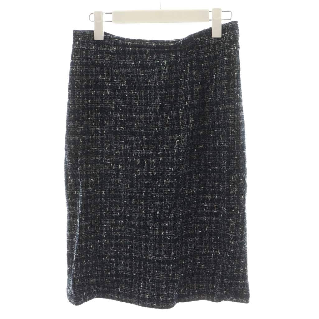 アナイ ANAYI スーツ セットアップ ノー ジャケット タイトスカート ひざ丈 ツイード 38 紺 ネイビー 101911-10-220-65-380 AN 55 スカートスーツ上下 ビジネススーツ スーツ フォーマル