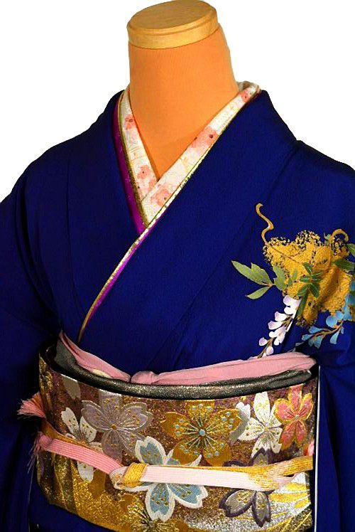 Y3618◇美品 正絹 袷 金駒刺繡 訪問着 着物 振袖 長襦袢セット 中古