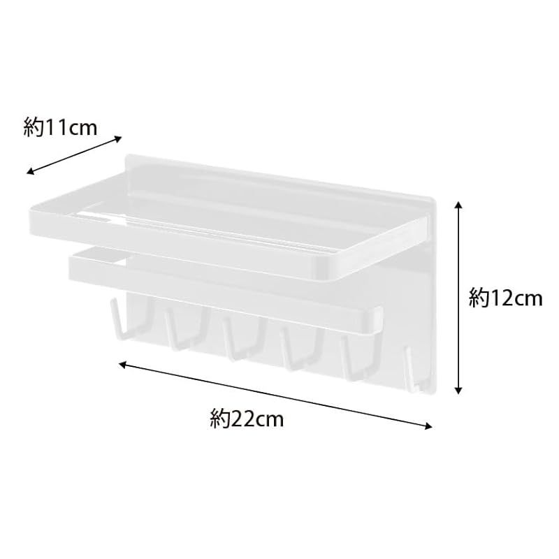 山崎実業 浴室収納 バスラック マグネット バスルーム多機能ラック タワー ホワイト 約W22XD11XH12cm tower 1