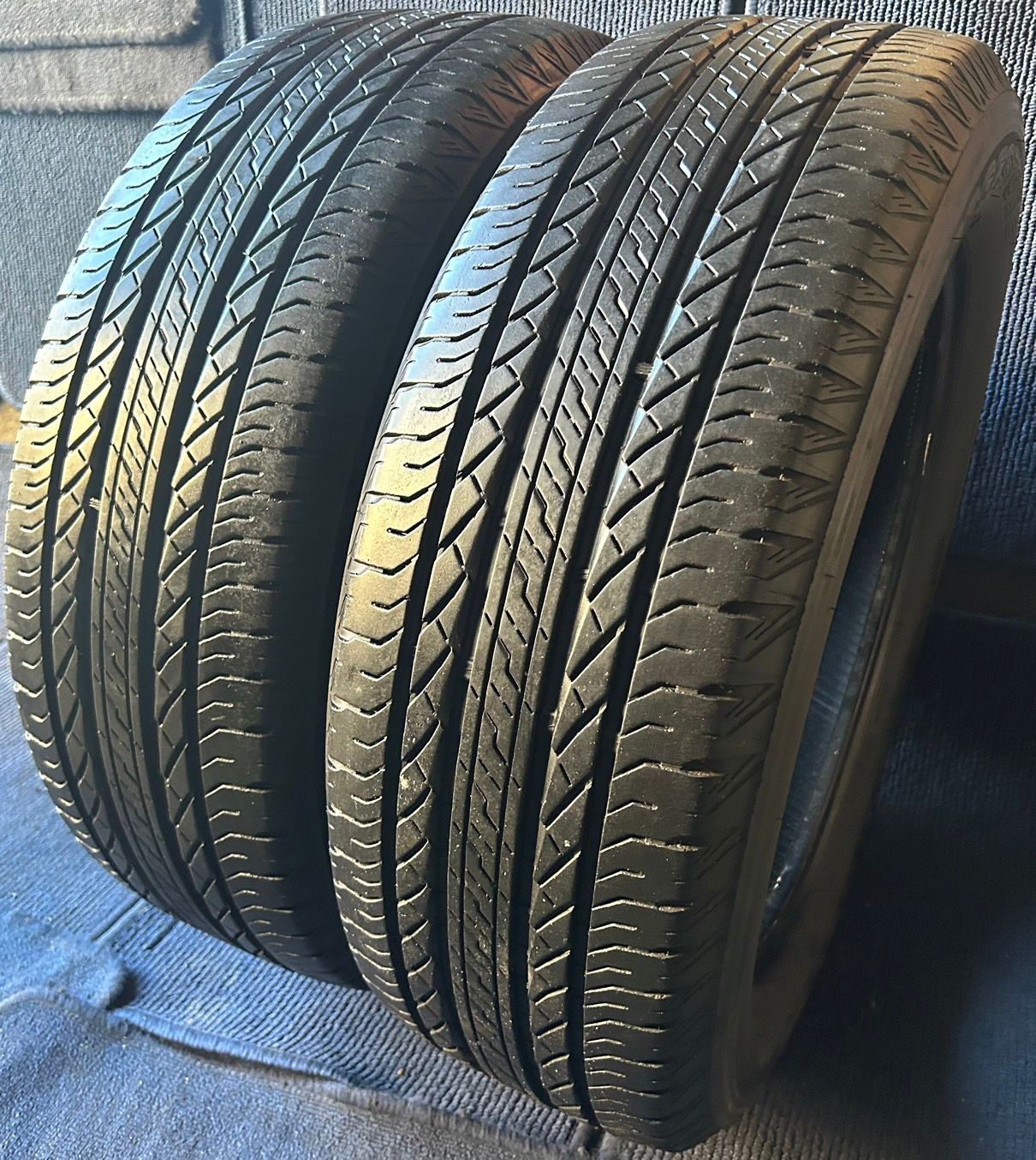 造 溝8分山 BRIDGESTONE DUELER H L 2本 225 60R18 側面傷あり ASP2237