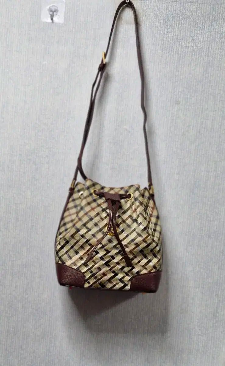 ダックス チェック柄 バケットバッグ