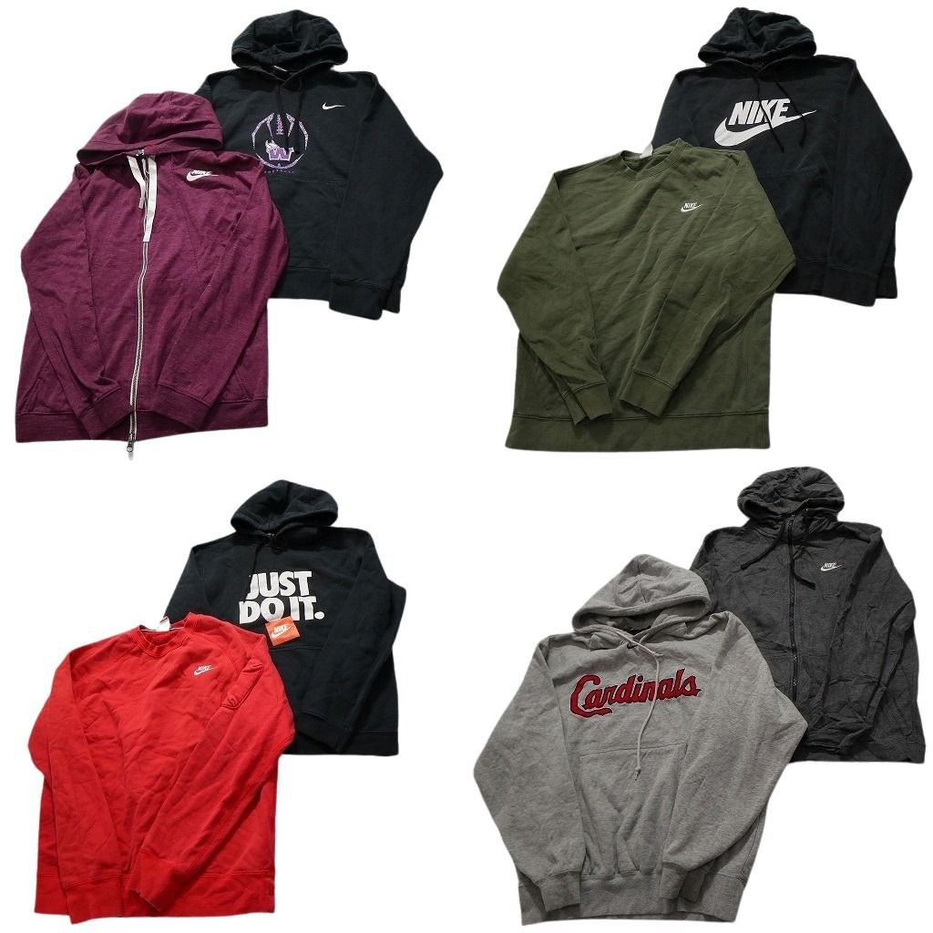 古着卸 ナイキ NIKE スウェット 8枚セット メンズ Ｍ カージナルス MLB フルジップ フーディー 古着 NC0987