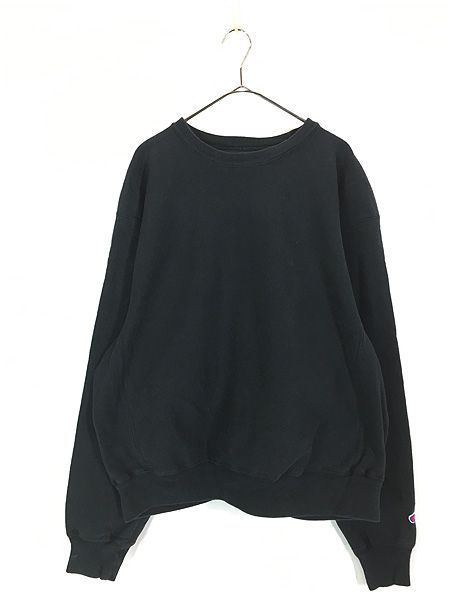 古着 00s Champion Reverse Weave 目なし リバース スウェット 黒 L 