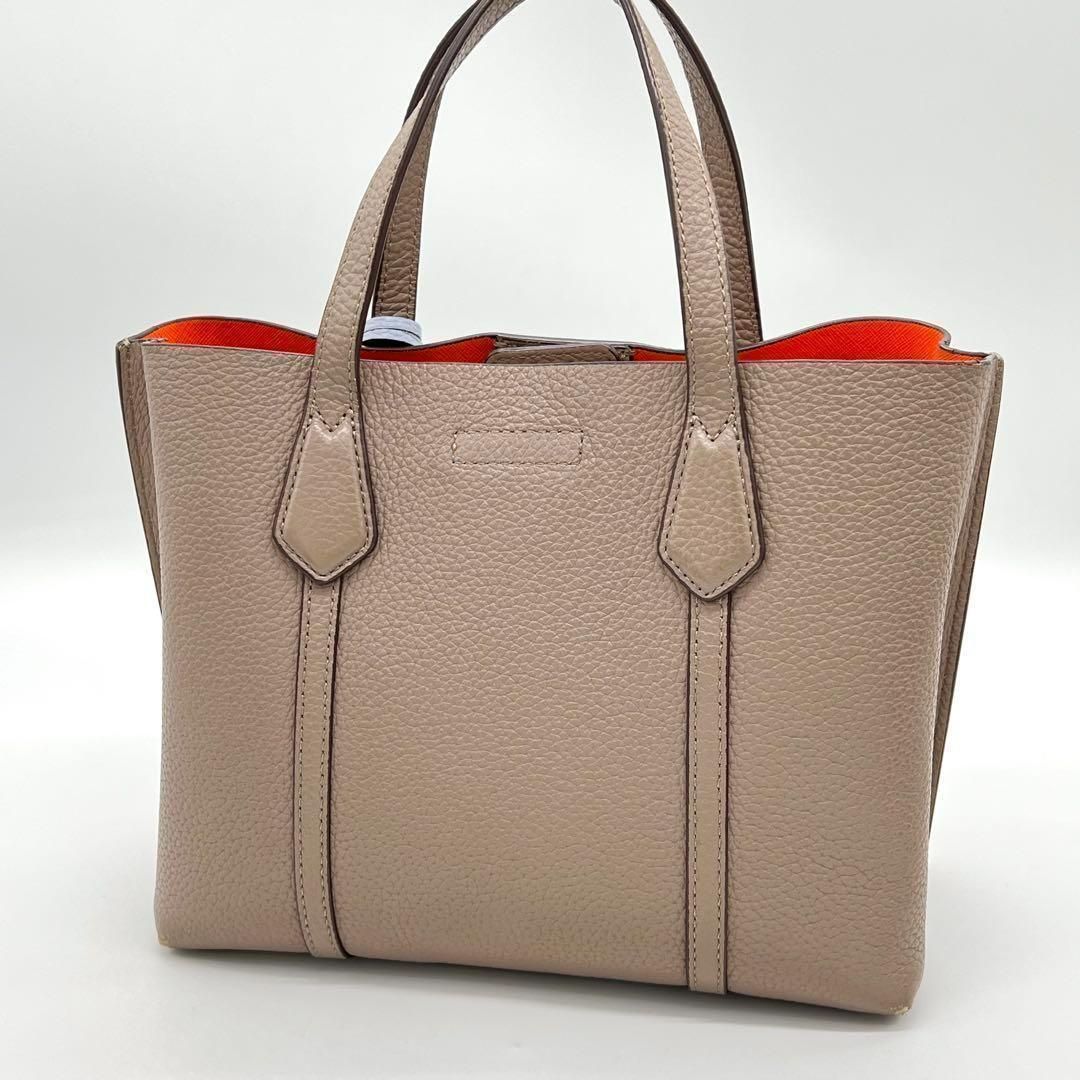 【美品】トリーバーチ ペリー ハンドバッグ 2way ミニバッグ グレージュ 美品】トリーバーチ ペリー ハンドバッグ 2way ミニバッグ グレージュ